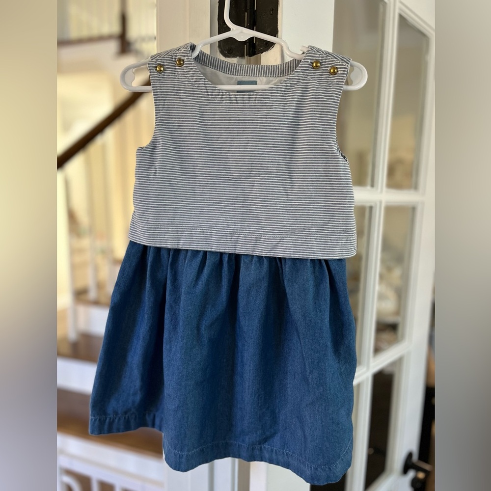 Baby Gap Jean dress striped top